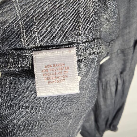 LC Lauren Conrad Floral Dark Gray and Pink Blouse Size L - Picture 8 of 12